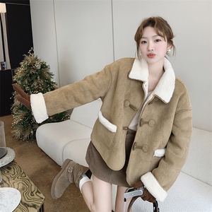 冬装新品加绒加厚复古美拉德皮毛一体浙宝208-8059-P180K268图片