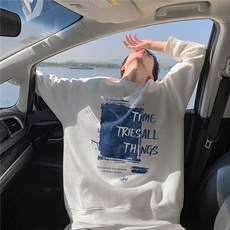 圆领卫衣男春秋新款美式复古卫衣青少年休闲无帽卫衣外套男生，女装短外套，星座1210-1