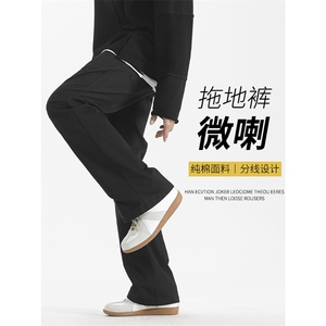 纯棉微喇休闲裤时尚百搭ins高街潮流拖地裤 K590-特批45图片