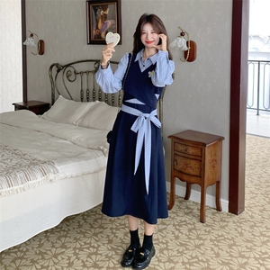 26春新款现-学院风法式收腰显瘦长袖衬衫裙2603-P150K248图片