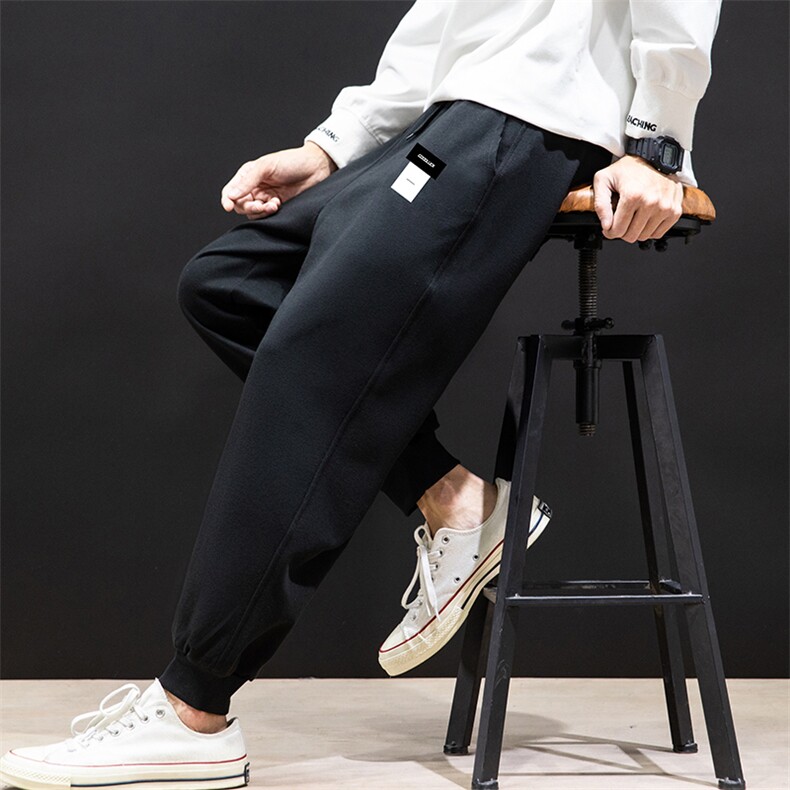 K12119-P40加绒P50束脚纯棉运动裤男士休闲裤大码宽松卫裤男,男装休闲裤,电商A040A