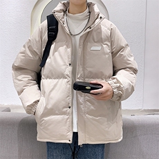 新款男冬季纯色立领加厚港风棉衣M065B-P90控148，男装棉衣，星座717