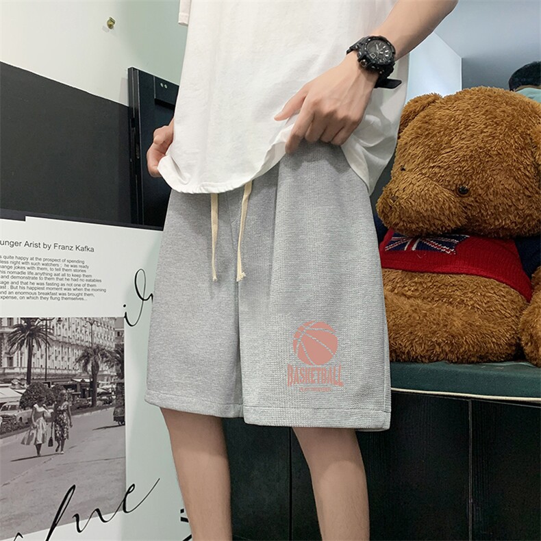 HD74237-P22华夫格短裤男大码宽松五分裤男直筒中裤,男装休闲裤,电商A040