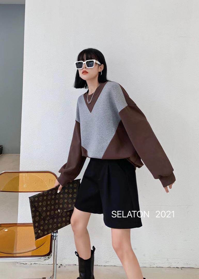 撞色韩版卫衣，女装卫衣/绒衫，雪蘭桐