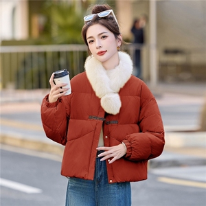 新款冬季可拆卸真狐狸毛围脖羽绒服2025年冬季时尚潮流图片