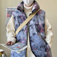 冬装港风加厚棉马甲男宽松满印休闲棉衣马夹潮外套A071-Y311-P60，男装棉衣，电商A071