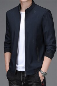 男士夹克外套2023秋季新款棒球领休闲男士爸爸外套秋装中年男上衣图片