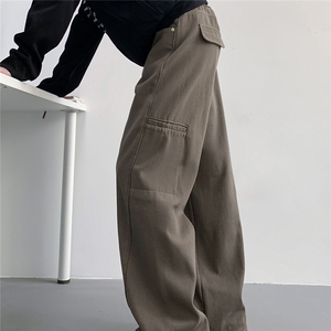 2090美式复古水洗牛仔裤男设计感小众工装裤潮牌宽松直筒阔腿裤图片