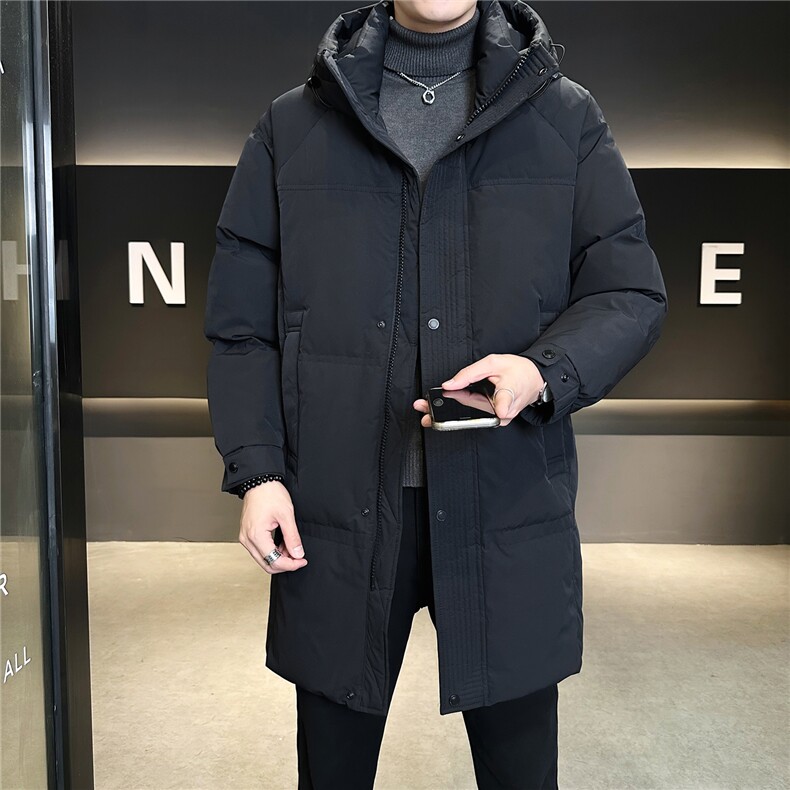 标50绒中长款羽绒服男冬季加厚2025新款连帽外套A313-9900-P275,男装羽绒服,电商A313