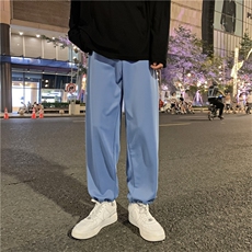 夏季2021束脚裤男港风宽松潮流纯色休闲长裤潮流工装裤K1356-P28，男装休闲裤，星座512-4