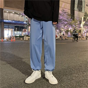 夏季2021束脚裤男港风宽松潮流纯色休闲长裤潮流工装裤 K1356-P28图片