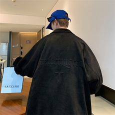港风夹克衫潮男麂皮绒钢印高级感棒球冲锋服外套6006-P60控108，男装夹克，星座207