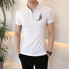 19夏新款潮男polo衫休闲百搭短袖韩版修身POLO绣花102A-PL09，男装Polo衫，星座419（原A233）