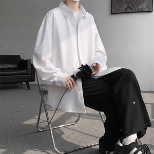 衬衫男2025春季新款港风宽松纯色长袖衬衣CY008-P30图片