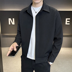 纯色简约夹克男西装面料翻领2025秋款时尚外套男B317/5822/P125，男装夹克，电商B317