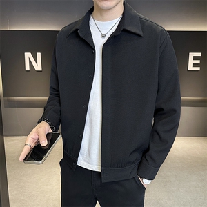纯色简约夹克男西装面料翻领2025秋款时尚外套男B317/5822/P125图片