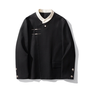 1新中式拼色大码M-5XL西服男:95%聚酯纤维5%氨纶XF77951特P65控98图片