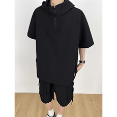 直播~泡泡纱短袖短裤休闲套装A468特P60控108，男装休闲套装，电商A309