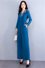 现货连体裤女秋新款时尚气质减龄女职业装阔腿连衣裤，女装连体裤，韩美纤衣
