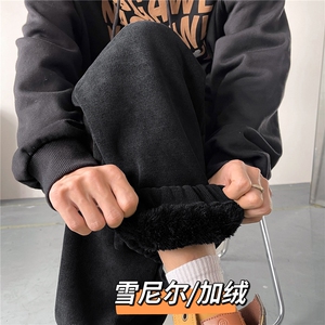 A165-K8535-P60控88现货1万~美拉德羊羔绒加厚休闲裤雪尼尔裤图片