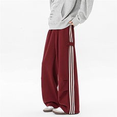 8XL-M奥粒绒加绒休闲裤男三条杠条纹运动裤宽松卫裤K9121P58控78，男装休闲裤，电商D206-1
