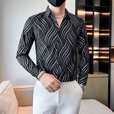 店主风新款男士店主风烫金长袖衬衫男修身衬衣301A-1/CS455/P55，男装衬衫，星座301A-1