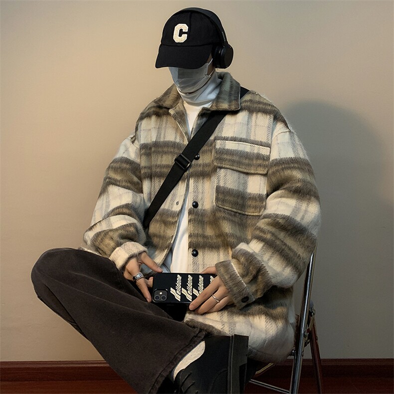男毛呢冬季加厚港风chic复古韩系潮ins短款情侣外套JK02023-P68,男装夹克,星座308B-1