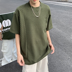 C397-P382024夏季新款慵懒风潮牌上衣圆领冰丝短袖T恤男现货，男装T恤，星座512-6