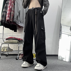 美式复古hiphop大口袋工装裤男女潮牌宽松直筒阔腿裤R5288-p55，男装工装外套，星座1008-1