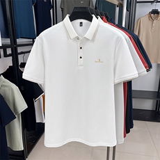 夏季男棉透气polo衫短袖T恤亚麻潮流上衣百搭商务风休闲男装，男装T恤，钱塘6003（原4033）