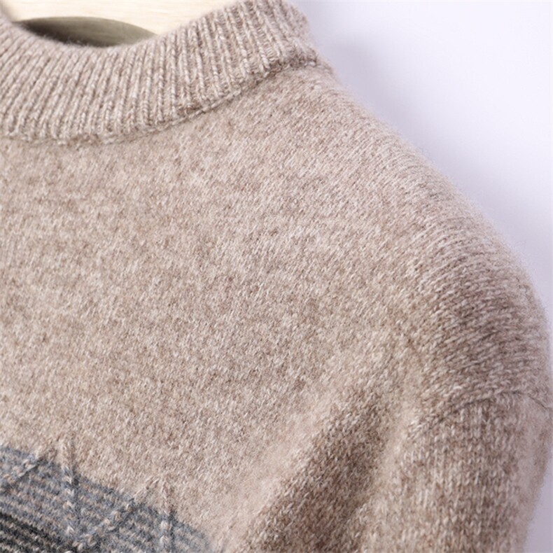 M69327限价318元男士冬季长袖圆领纯羊毛针织衫休闲P185，男装针织衫/毛衣，电商B360