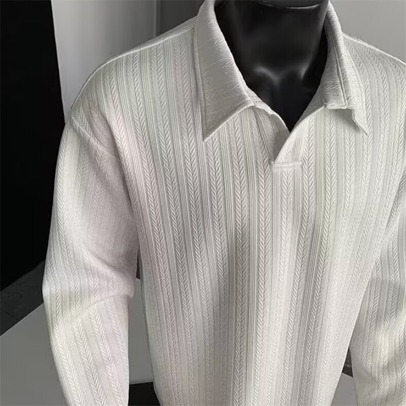 美式POLO衫翻领卫衣男士2025春季新款潮牌休闲长袖上衣服,男装Polo衫,星座715-4