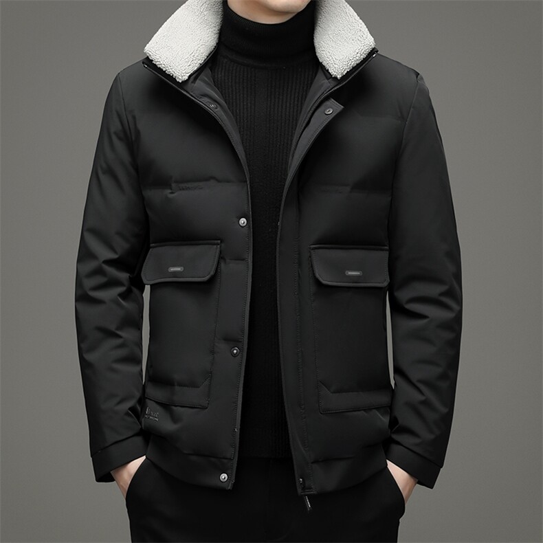 羽绒服男士休闲冬季脱卸毛领加厚款外套中年男装YYYR062131-P280，男装羽绒服，电商B212（原钱塘6029）