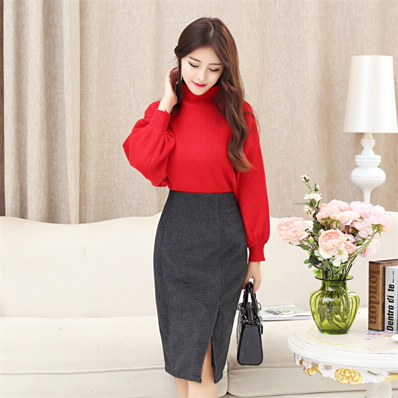 中裙拉链包臀裙时尚百搭中腰半身裙2020年冬季，女装半身裙，婵米儿