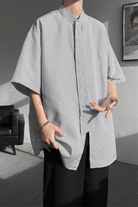 明星私服学院风条纹衬衫搭配可拆卸领带 英伦风条纹打底衬衫 P38图片