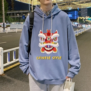 WY2185-P35加绒款-P40纯棉连帽卫衣男大码运动帽衫宽松薄外套男,袜子鞋女款怎么搭配图片
