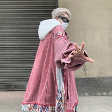 复古高街做旧牛仔外套男款春秋hiphop美式夹克宽松JK08327-P80，男装夹克，星座308B-1