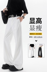 弯刀裤美式高街微喇裤子男弹力高级感直筒阔腿休闲西装裤KZ058P50，男装休闲裤，电商B312