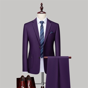 西服套装男士商务修身上班职业正装新郎伴郎结婚礼服两件套西装图片