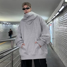 美式潮牌机能风忍者连帽高领卫衣重磅男女秋冬套头外套WY0435-p35，男装卫衣，星座1008