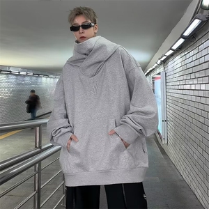 美式潮牌机能风忍者连帽高领卫衣重磅男女秋冬套头外套WY0435-p35图片