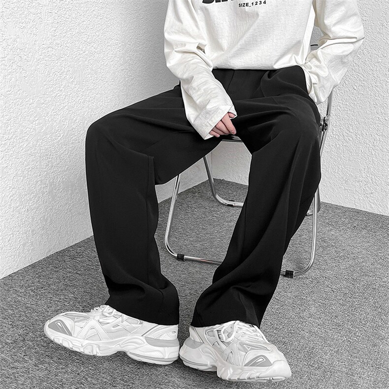 深度库存数据款秋冬休闲裤子男拖地裤加厚垂感小西裤K2666-特P38图片