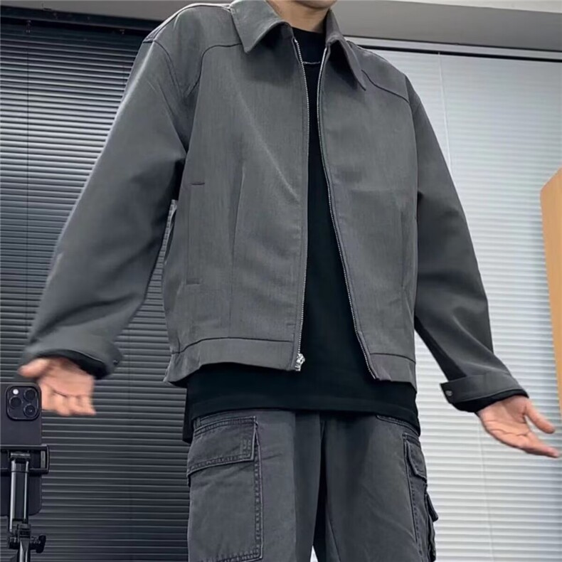 2025春秋痞帅外套男ins高街潮牌港风日系原宿风韩版潮流宽松夹克，男装夹克，四季星座505