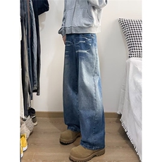 渐变色高街牛仔裤男士韩版潮流百搭2024冬季新ins长裤RK2377-P46，男装牛仔裤，星座412-3