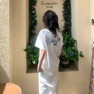 万针全刺绣解构设计260克重磅双纱纯棉高品质美式高街短袖T恤特35图片