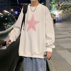 Y5033P35秋季港风刺绣圆领卫衣男宽松长袖T恤打底衫外套，男装卫衣，星座1204-3
