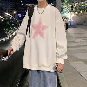 Y5033 P35秋季港风刺绣圆领卫衣男宽松长袖T恤打底衫外套图片