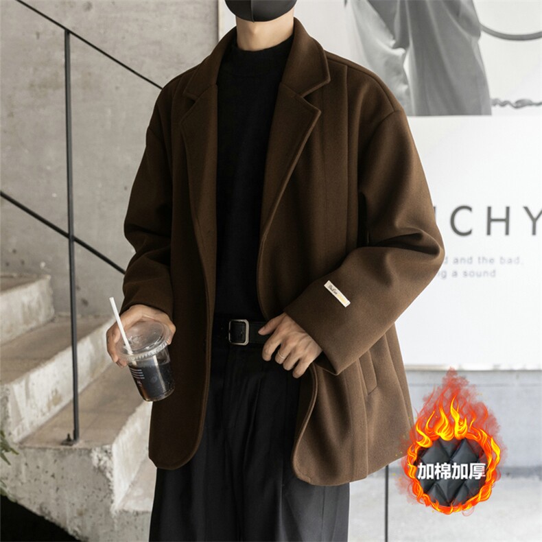 老钱风西装短款毛呢大衣风衣504-F21-P75控118(加棉P85控128)，男装风衣，星座504