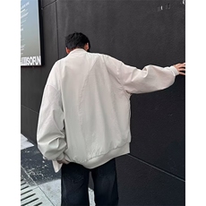 长袖尖领纯色宽松型美式拼接设计感外套常规款潮春秋AK3/P60，女装短外套，星座506