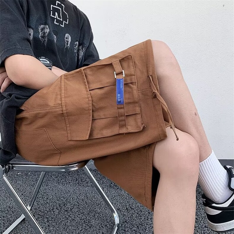 时尚潮牌夏季慵懒微弹中低腰五分裤休闲裤新款宽松型5233P40,男装休闲裤,星座410-2
